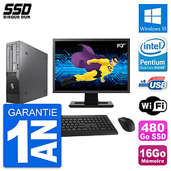 PC Fujitsu E500 E85+ DT Ecran 19" Intel G630 RAM 16Go SSD 480Go Windows 10 Wifi · Occasion 