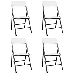 vidaXL Chaises de jardin pliables lot de 4 PEHD Blanc