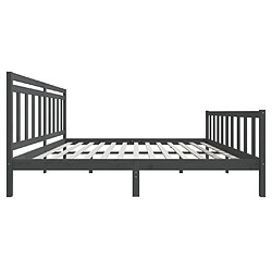 Acheter vidaXL Cadre de lit sans matelas gris bois massif 200x200 cm