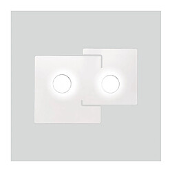 Luminaire Center Plafonnier SQUARE blanc 2 ampoules