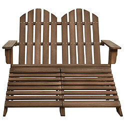 Maison Chic Chaise de jardin Adirondack 2 places et repose-pied Sapin Marron -MN80269