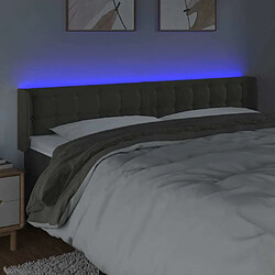 Avis Maison Chic Tête de lit scandinave à LED,meuble de chambre Gris foncé 203x16x78/88 cm Velours -MN76832