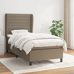 Maison Chic Lit Adulte - Lit simple Lit à sommier tapissier avec matelas moelleux - Meuble de Chambre - Taupe 90x200 cm Tissu -MN16756