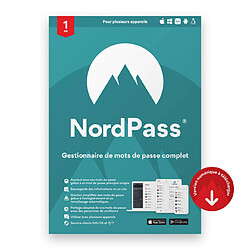 NordVPN NordPass Premium - Licence 1 an - 1 utilisateur - A télécharger 