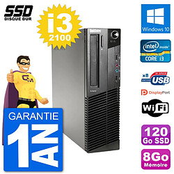 PC Lenovo M91p SFF Intel i3-2100 RAM 8Go SSD 120Go Windows 10 Wifi · Occasion 