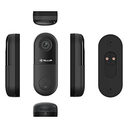 Sonnette vidéo Tellur WiFi, 1080P, PIR, filaire, noir