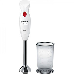 Mixeur Electrique BOSCH MSM24100 - plongeant CleverMixx - 400W - Pied détachable inox - 1 vitesse - Bol - Blanc