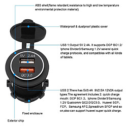 Avis Wewoo Chargeur Universal Car QC3.0 Dual Port USB Adaptateur de prise de courant 5V 2.4A IP66 avec câble de 60cm lumière blanche