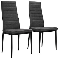 vidaXL Chaises à manger lot de 2 gris foncé tissu