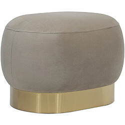 ICONIK INTERIOR Pouf - Velours et métal - Luxe Taupe 