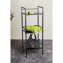 Pegane Etagère, Meuble étagère en métal coloris noir -longueur 35 x profondeur 25 x hauteur 95 cm pas cher