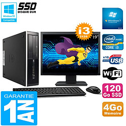 PC HP Compaq Pro 6300 SFF I3-2120 4Go 120Go SSD Graveur DVD Wifi W7 Ecran 19" · Occasion 