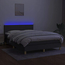 Avis vidaXL Sommier à lattes de lit et matelas et LED Gris foncé 140x190 cm