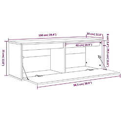 vidaXL Armoire murale Gris 100x30x35 cm Bois de pin massif pas cher