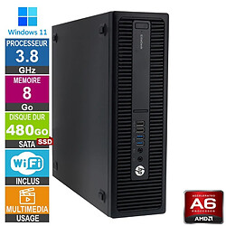 HP 705 G3 SFF A6-8570 3.80GHz 8Go/480Go SSD Wifi W11 · Reconditionné 