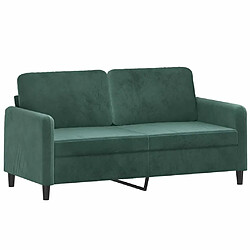 Acheter Maison Chic Canapé 2 places avec oreillers,Sofa de Salon,Canapé droit vert foncé 140 cm velours -GKD377391