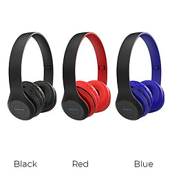 Casque Bluetooth V5.0 sans fil de Couleur Bleue avec Micro, batterie 200mAh pour 5 heures d'Appels et de Musique pas cher