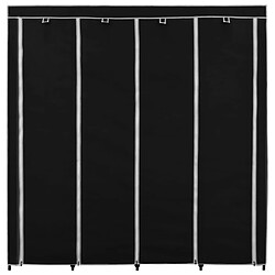 Avis vidaXL Garde-robe avec 4 compartiments Noir 175x45x170 cm