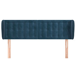 Avis Maison Chic Tête de lit scandinave avec oreilles,meuble de chambre Bleu foncé 147x23x78/88 cm Velours -MN52004