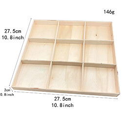 Avis Conteneur 27.5x27.5CM D'organisateur De Plateau De Bijoux De Diviseur De Boîte De Rangement En Bois