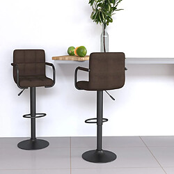 vidaXL Tabourets de bar lot de 2 marron tissu 