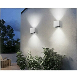 Tradex MURALE DOUBLE ÉMISSION LED COB 12W LUMIÈRE EXTÉRIEURE 4000K 3000K 6500K GRIS ES46 Applique Murale Double émission Led Cob 12w Lumière Extérieure 4000k 3000k 6500k Gris Es46 -blanc Froid-