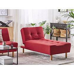 Beliani Chaise longue en tissu rouge ALSTEN