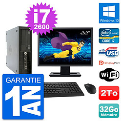 PC HP Z210 SFF Ecran 22" Intel Core i7-2600 RAM 32Go Disque 2To Windows 10 Wifi · Occasion 