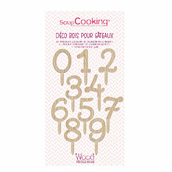 Scrapcooking Cake topper en bois - Chiffres 0 à 9