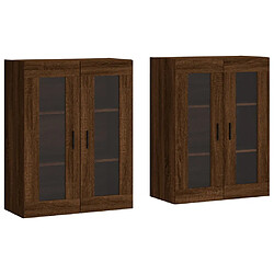 Maison Chic Lot de 2 Armoires murales,Meuble de Rangement,Armoire Suspendue chêne marron bois d'ingénierie -MN50775