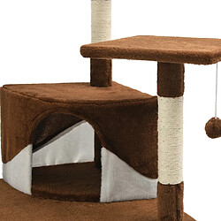 vidaXL Arbre à chat avec griffoirs en sisal 203 cm Marron et Blanc pas cher