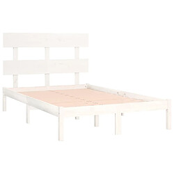 Acheter Maison Chic Lit Moderne Chambre - Cadre/structure de lit pour adulte Blanc Bois massif 120x190 cm Petit Double -MN48779