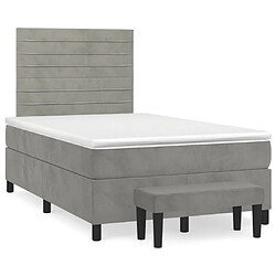 Maison Chic Lit Adulte - Lit simple Lit à sommier tapissier et matelas moelleux - Meuble de Chambre - Gris clair 120x200cm Velours -MN26765