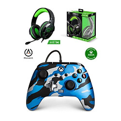 Power A Manette XBOX ONE-S-X-PC camouflage bleu Métal EDITION Officielle + Casque Gamer PRO H3 SPIRIT OF GAMER XBOX ONE/S/X/PC 