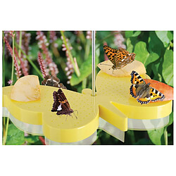 Ac-Deco Mangeoire à papillons - L 16,7 cm x l 22,7 cm x H 22,7 cm - Jaune