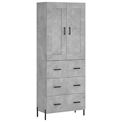 Maison Chic Buffet,Meuble de Rangement,commode pour salon,Cuisine Gris béton 69,5x34x180 cm Bois d'ingénierie -MN80394