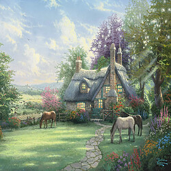 Schmidt Spiele- Thomas Kinkade, A Perfect Summer Day, Puzzle de 500 pièces dans Une boîte nostalgique, 59692, Coloré