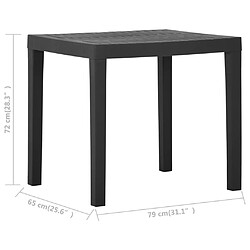 vidaXL Table de jardin Gris 79x65x72 cm Plastique pas cher