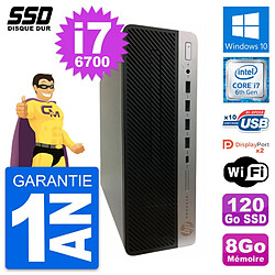 PC HP ProDesk 600 G3 SFF Intel Core i7-6700 RAM 8Go SSD 120Go Windows 10 Wifi - Occasion