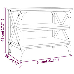 vidaXL Table d'appoint Chêne sonoma 55x38x45 cm Bois d'ingénierie pas cher