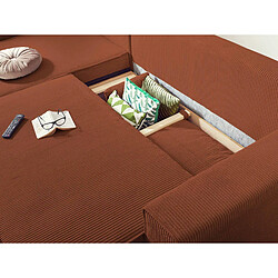 Acheter Bestmobilier Dellia - canapé d'angle réversible convertible - avec coffre - en velours côtelé - 4 places