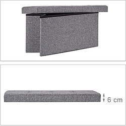 Helloshop26 Tabouret banquette pouf de rangement pliant coffre repose-pieds 76 cm lin gris 13_0002337_3