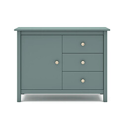 Pegane Commode, meuble de rangement avec 3 tiroirs en pin coloris vert pétrole - Longueur 90 x Profondeur 40 x Hauteur 80 cm 