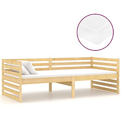 Maison Chic Lit de jour avec matelas, Lit de repos Lit d'invité pour Salon Chambre,Canapé-lit 90x200 cm Bois de pin massif -MN91732