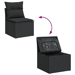 Acheter vidaXL Salon de jardin 12 pcs avec coussins noir résine tressée