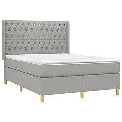 Acheter Sommier à lattes et matelas LED,Cadre à lattes de lit pour Adulte Gris clair 140x190 cm Tissu -MN52724