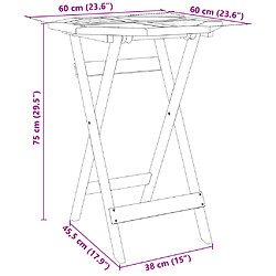 vidaXL Ensemble de bistro pliable 3 pcs bois d'acacia solide pas cher