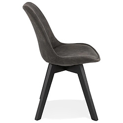 Avis Alterego Chaise en microfibre grise 'AXEL' avec structure en bois noir