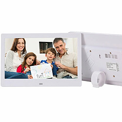 Cadre Photo Numérique À Écran Large De 10,1 Pouces Hd Ultra-Mince Led Album Photo Électronique Cadre Photo Lcd-Blanc Au Plug