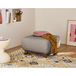 Bestmobilier Cristal - pouf modulable - 65 cm - en fausse fourrure côtelée